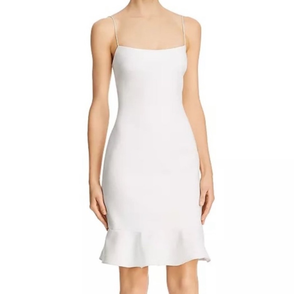 Likely NWT White Banks Ruffle Midi  Dress
